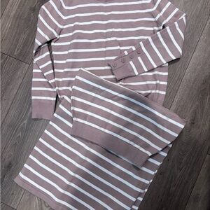 Amazon Women's Striped Skirt Set in Purple and White